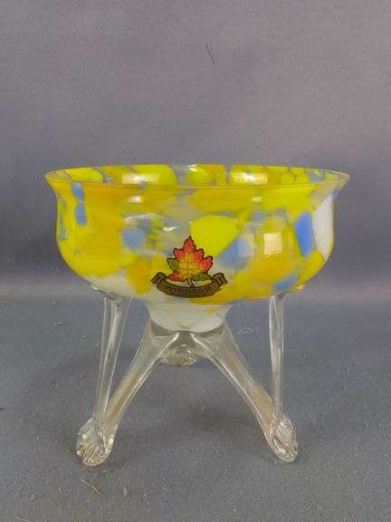 Czech Legged Art Glass Vases, Qty 3