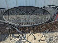 Wrought Iron Outdoor Patio Table and Chairs Set