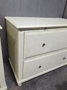 Two-Drawer White Dresser With Pullout