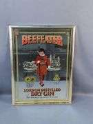 Dixie Cola Metal Sign and Beefeater Mirror Bar Advertising
