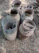 Metal Milk Cans, Various Sizes and Barrel Basket, THURSDAY Pick Up