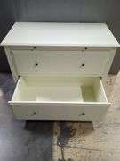 Two-Drawer White Dresser With Pullout