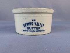 Set of Three Stoneware Butter and Cottage Cheese Crocks