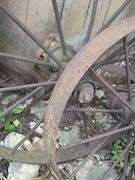 Metal Wagon Wheels, Qty 2, 36" and 32"