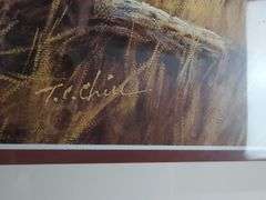 Framed T.C. Chiu Lion Print
