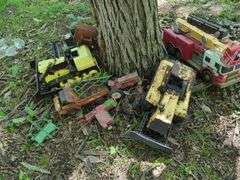 Toy Trucks, Tractors, and Croquet Set