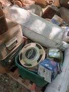 Metal Toolboxes, Halogen Headlights, Chevy Hubcap, and Tanks, Contents Of Pallet, THURSDAY Pick Up