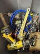 DeWalt Cordless Drill, Adjustable Wrench, Assorted Sockets, Pliers, an Air Hose, Hammer, And More