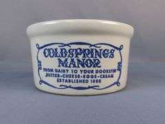 Lot of Three Advertising Crock Jars: Kauna Klub and Coldsprings Manor