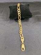 Mens 14k Gold Link Bracelet, 8", Marked Made In Italy