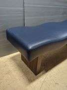Grandin Road Blue Upholstered Furniture Set Includes, Bench, Ottoman, and Two Chairs