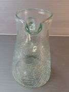 Stockholms Glasbruk Crackle Glass Creamer and Pitcher Set