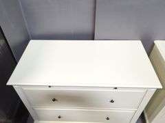 Two-Drawer White Dresser With Pullout