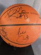 Signed Charlotte Hornets NBA Basketball in Display Case