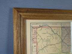 Framed Oklahoma Indian Territories and Missouri Road Map Poster