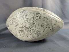 1996 Kansas City Chiefs Stamped Signature Football in Display Case