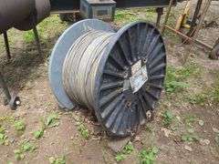 Large Metal Spool with Steel Cable