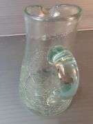 Stockholms Glasbruk Crackle Glass Creamer and Pitcher Set