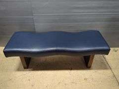Grandin Road Blue Upholstered Furniture Set Includes, Bench, Ottoman, and Two Chairs