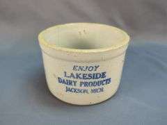 Lakeside Dairy Products Jackson, MI Stoneware Crock