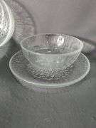 Iittala Finland "Ultima Thule" Textured Glass Place Setting Including Dinner Plates, Salad Plates, Dessert Plates And Bowls, Total Qty 16