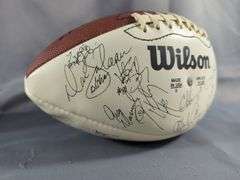 1996 Kansas City Chiefs Stamped Signature Football in Display Case