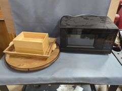 Criterion Microwave Oven, Lazy Susan, And Wooden Serving Trays