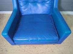 Mid-Century Modern Style Blue Lounge Chair