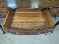 Ornate Wood Desk with Drawers