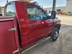 2007 Dodge Ram 3500 Pick-up Truck, 6.7L Cummins Turbo Diesel Engine, Odometer Reads 59,960, VIN# 3D6WH46A17G778060, With Auto Crane 3203 PRX, Storage, Engine Light On, Transmission Hard Shift, Kansas Title, See Details For Video