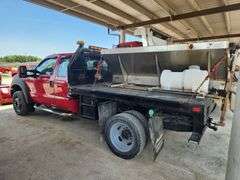 2015 Ford F 550 Heavy Duty 4x4 Truck With Snow Plow and Monroe Spreader, Odometer Reads 75,797 Miles, VIN# 1FD0X5HT7FEB32574, Engine Oil Leak, Kansas Title, See Details For Video, See Details For Video