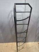 Metal Framed Corner Glass Display Shelves, Qty 2