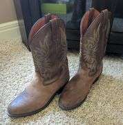 Men's Leather Cowboy Boots, Size 10EE