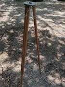 Metal Plant Stands, Qty 2 And Wooden Tripod