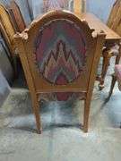 Wood Dining Table With 6 Chairs, Upholstered Seats