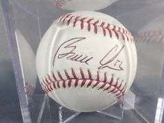 Bruce Chen Autographed Baseball, 1979 Kansas City Royals Stamped Signature Pennant, And Stamped Autograph Baseball