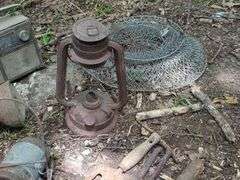 Mixed Tools, Fish Basket, Lantern, Radio, and More