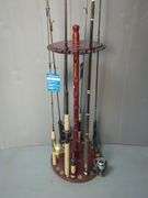 Fishing Rod and Reel Collection with Display Stand