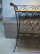 Wrought Iron Wine Rack with Woven Top