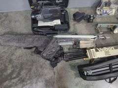Camera Equipment Including VHS Movie Camera, Super 8, Minolta, Velbon Tripod, And Lighting