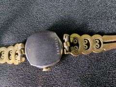 Gold-Tone Ladies Bulova Wrist Watch with Decorative Band