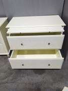 Two-Drawer White Dresser With Pullout