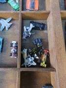 Collection of Miniature Vehicles in Printers Drawer Display Case