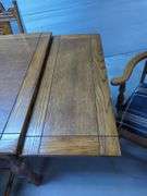 Ornate Wood Dining Table with Matching Chairs