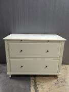 Two-Drawer White Dresser With Pullout