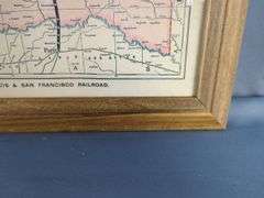 Framed Oklahoma Indian Territories and Missouri Road Map Poster