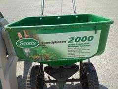 Ames Reel Easy Hose Reel Cart With Hose And Scotts Speedy Green 2000 Spreader