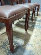 Set of 4 Dining Chairs with Brown Faux Leather