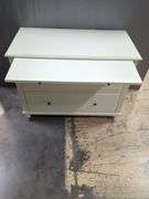 Two-Drawer White Dresser With Pullout