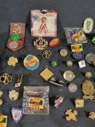 Pin collection Including Girl Scouts, Boy Scouts, Bowling Leagues, And More